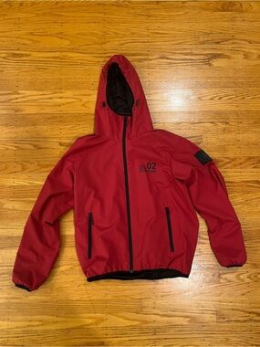 Evangelion Men's Red Windbreaker Jacket with Hood